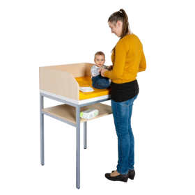 Wickeltisch mit Ablage mit Stahlgestell, B/H: 70,5x113 cm Wickeltisch mit Ablage mit Stahlgestell, B/H: 70,5x113 cm-image