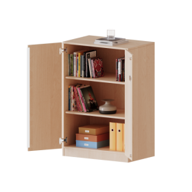 Schrank, 3 Ordnerhöhen - Serie evo180 B/H/T: 100x118x50 cm, 2 Türen, abschließbar, mit Sockel (81 mm)-image