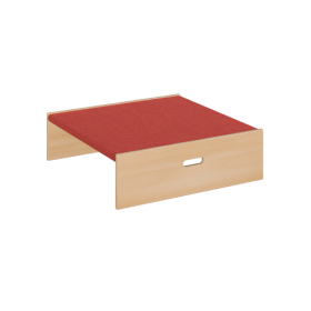Spielpodest - Quadrat klein 2-seitig offen B/H/T: 78x24x78 cm, mit Tretford Teppich-image