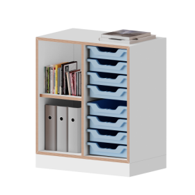 qickly® Regal, 2 Ordnerhöhen, 8 kleine Ergo Tray Boxen B/H/T: 70,1x74,3x42,6 cm-image