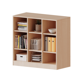 Regal, dreireihig, 2 Ordnerhöhen - evo180 Serie Breite 104,5 cm, Gesamthöhe 100 cm (2,5 Ordnerhöhen!), mit Sockel und Mittelwand, ohne Boxen, 6 Einlegeböden-image