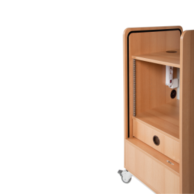 Mediencenter "Royal+", für 19" Geräte, 19" mobiles Rack mit Rollo B/H/T: 55x115x66 cm-image