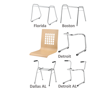 Stapelstuhl mit Schale "Venedig" und Chromgestell Sitzhöhe: 46 cm, Sitzschale Buche natur, Gestellform nach Wahl, verchromt Stapelstuhl mit Schale "Venedig" und Chromgestell Sitzhöhe: 46 cm, Sitzschale Buche natur, Gestellform nach Wahl, verchromt-image