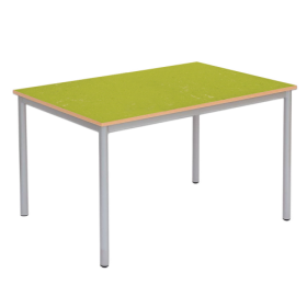 Speiseraumtisch rechteckig mit Linoleum, Stahlgestell Rundrohr 40 mm, Tischplatte mit ABS-Sicherheitskanten, verschiedene Maße-image