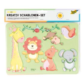 IMG101344_26610 Kreativ-Schablonen-Set Zoo, 6-tlg.-image