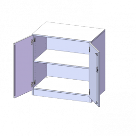 Schrank, 2 Ordnerhöhen - Serie evo180 B/H/T: 80x82x60 cm, 2 Türen, abschließbar, mit Sockel (81 mm)-image