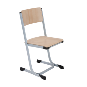 Stapelbarer Schülerstuhl mit Sitzgarnitur aus Buche Sperrholz mit gerundeter Sitzvorderkante Schulstuhl mit Ovalrohrgestell-image