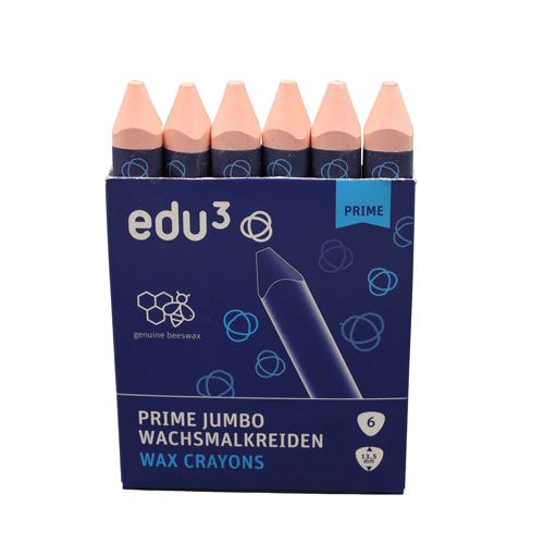 edu3 PRIME Jumbo Wachsmalkreide, 6 Stifte einer Farbe-image