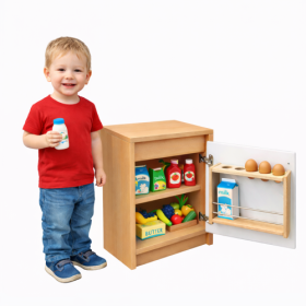 Puppenkühlschrank mit Innenausstattung B/H/T: 47x56x36 cm, als Spielmöbel-image