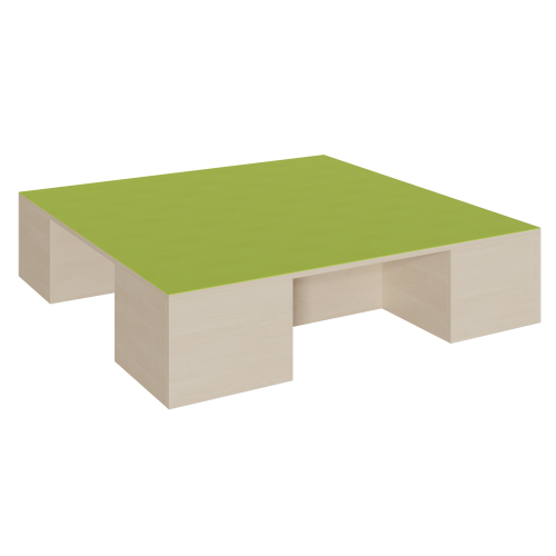Quadrat-Podest mit Linoleum-Deckplatte und 2 Garagennischen B/T: 150x150 cm, 2 Garagennischen für Rollkästen, über Eck liegend, Höhe wählbar-image