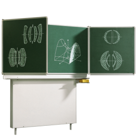Wandtafel Schultafel aus Stahl, Serie MST, grün Wandklappschiebetafel mit Kontergewicht-image