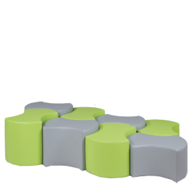 Sitzelement BEAN, Hocker, Bezug Kunstleder, schwer entflammbar Farbe und Sitzhöhe wählbar-image