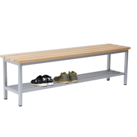 Umkleidesitzbank mit Schuhablage B/H/T: 100x45x35 cm, max. Länge pro Einheit 2 m-image