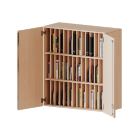 Aufsatzschrank für Klassenbücher, 3 Ordnerhöhen - Serie evo180 B/H/T: 100x108x40 cm, 3 Reihen für je 14 Klassenbücher-image