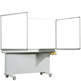 Whiteboard Klappschiebetafel aus Stahl, Serie MST, weiß Größen und RAL Farben wählbar, freistehend oder fahrbar-image
