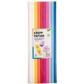 IMG100493_23827 Krepp Papier Basteln: MIX, 9 leuchtende Farben, 10 Rollen (Feinkrepp Papier)-image
