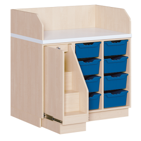 Wickelkommode, dreireihig B/H: 107x113 cm, Ausziehbarer Aufstieg, 8 Boxen Wickelkommode, dreireihig B/H: 107x113 cm, Ausziehbarer Aufstieg, 8 Boxen-image