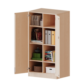 ErgoTray Schrank, zweireihig, 3,5 Ordnerhöhen - evo180 Serie B/H/T: 70,3x136x50 cm, zweitürig, mit Sockel (81 mm), ohne Boxen-image