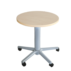 Beistelltisch mit Fußkreuz und Gasfeder, HV 72-110 cm gestaltete Tischplatte in verschiedenen geometrischen Formen-image