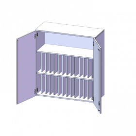 Aufsatzschrank für Klassenbücher, 3 Ordnerhöhen - Serie evo180 B/H/T: 100x108x40 cm, 2 Reihen für je 14 Klassenbücher-image