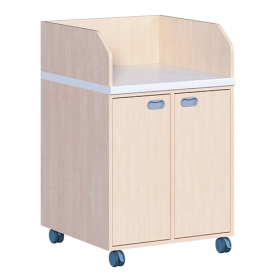 Wickelkommode, zweireihig, fahrbar, 2 Türen, B/H/T: 70,5x111,5x71,5 cm, aus feuerhemmendem Material - Dekor Buche Wickelkommode, zweireihig, fahrbar, 2 Türen, B/H/T: 70,5x111,5x71,5 cm, aus feuerhemmendem Material - Dekor Buche-image