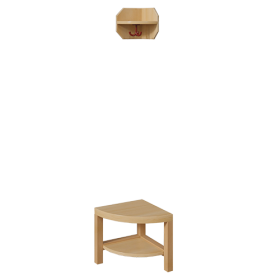 Garderoben-Außenecke, Ergänzung für Komplettgarderoben mit offenen Ablage B/T: 35x35 cm, 2teilig, gerundete Bank, mit Schuh- und Eckablage, für Garderoben ohne Stütze (rechts/links) Garderoben-Außenecke, Ergänzung für Komplettgarderoben mit offenen Ablage B/T: 35x35 cm, 2teilig, gerundete Bank, mit Schuh- und Eckablage, für Garderoben ohne Stütze (rechts/links)-image