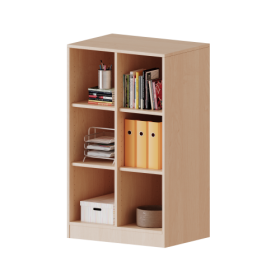 Regal, zweireihig, 3 Ordnerhöhen - evo180 Serie Breite 70,3 cm, Gesamthöhe 118 cm, mit Sockel und Mittelwand, ohne Boxen, 4 Einlegeböden-image