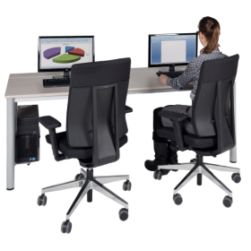 EDV-Computertisch mit Holzkabelkanal T/H: 80/90x72 cm, Breite: wählbar-image