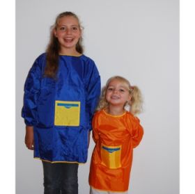 IMG81040_8445 Malkittel mit Arm, orange, klein, Größe: 98-116-image