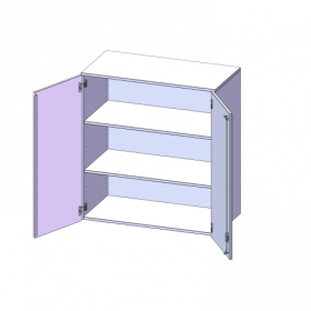 Aufsatzschrank, 3 Ordnerhöhen - Serie evo180 B/H/T: 100x108x60 cm, 2 Türen, abschließbar-image