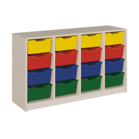 Regal mit ErgoTray-Boxen in Korpusbauweise T: 40 cm, in 3 verschiedenen Breiten und 2 Höhen für hohe ErgoTray-Boxen übereinander-image