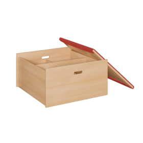 Spielpodest - Quadrat Büchertrog B/H/T: 78x40x78 cm, mit Tretford Teppich-image