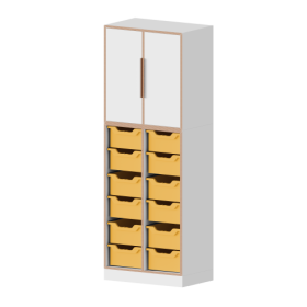 qickly® Schrank. 5 Ordnerhöhen, 2 Türen und 12 große Ergo Tray Boxen B/H/T: 70,1x176x42,6 cm-image