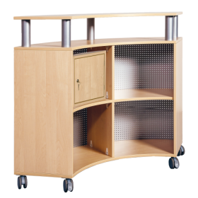 Wertfach B/H/T: 40x37x35 cm, für Empfangstresen aus feuerhemmendem Material - Dekor Buche-image