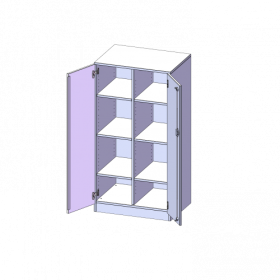 ErgoTray Schrank, zweireihig, 3,5 Ordnerhöhen - evo180 Serie B/H/T: 70,3x136x50 cm, zweitürig, mit Sockel (81 mm), ohne Boxen-image