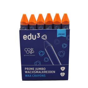 edu3 PRIME Jumbo Wachsmalkreide, 6 Stifte einer Farbe-image