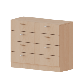 Schubladenschrank, 2 Ordnerhöhen - Serie evo180 B/H/T: 100x82x40 cm, 8 Schubladen, mit Sockel (81 mm)-image