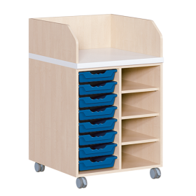 Wickelkommode, zweireihig, fahrbar B/H: 70,5x111,5 cm, Regal und 8 Boxen-image