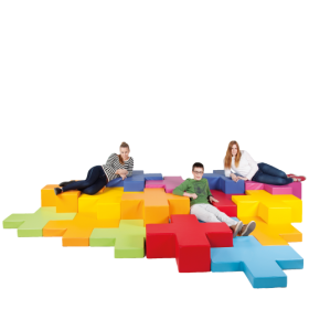 Sitzelement PLUS, Hocker, Bezug Kunstleder, Bezug schwer entflammbar B/H/T: 90x30x90 cm-image