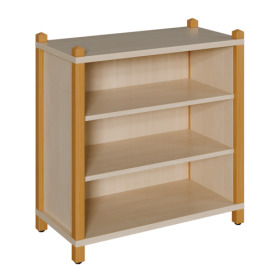 Stollen-Regal mit 3 Fächern H/T: 80x40 cm, Regal mit 2 verstellbaren Einlegeböden bzw. 3 Fächern, 3seitig geschlossen-image