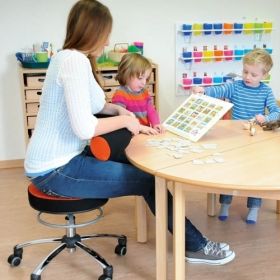 IMG100550_29345 Sanus Gesundheitsstuhl Classic, mit starrer Lehne, Stoffbezug,  extra niedrig, Farbe nach Wahl-image