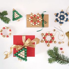 IMG101355_27936 Holzperlen Sterne-Set classic, 160 Perlen-image