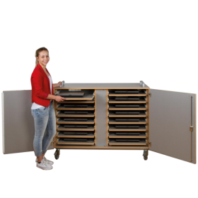 Laptopwagen mit 16 Teleskopauszügen, fahrbar B/H/T: 135x99x60 cm Laptopwagen mit 16 Teleskopauszügen, fahrbar B/H/T: 135x99x60 cm-image