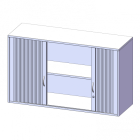 Aufsatzschrank mit Rollo, 2 Ordnerhöhen - Serie evo180 B/H/T: 100x72x50 cm, Querrolladen, abschließbar-image