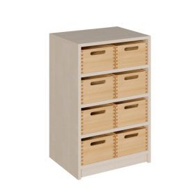 Korpus-Regal mit Materialkästen B/H/T: 52x80x40 cm mit 8 Massivholz-Kästen (ohne Sichtfenster)-image