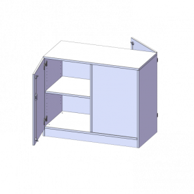 Raumteiler Schrank, 2 Ordnerhöhen - Serie evo180 B/H/T: 100x82x50 cm, 2 Türen, wechselseitig angeordnet, abschließbar, mit Sockel (81 mm)-image