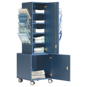 Prospektständer fahrbar, abschließbar, Dekor wählbar B/H/T: 64x160x64 cm-image