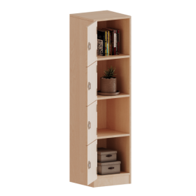 Schließfachschrank, 4 Ordnerhöhen - Serie evo180 Breite 40,5 cm, Gesamthöhe 154 cm, 4 Schließfächer, mit Sockel (81 mm)-image