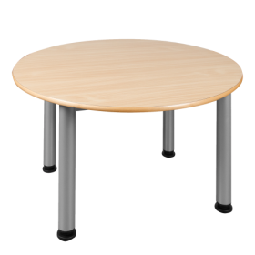 Rundtisch mit Rundrohrfuß von 60 mm, Melaminplatte mit ABS-Kante Durchmesser: 70 cm, Höhe und Farben wählbar-image