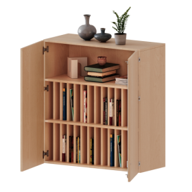 Aufsatzschrank für Klassenbücher, 3 Ordnerhöhen - Serie evo180 B/H/T: 100x108x40 cm, 2 Reihen für je 14 Klassenbücher-image